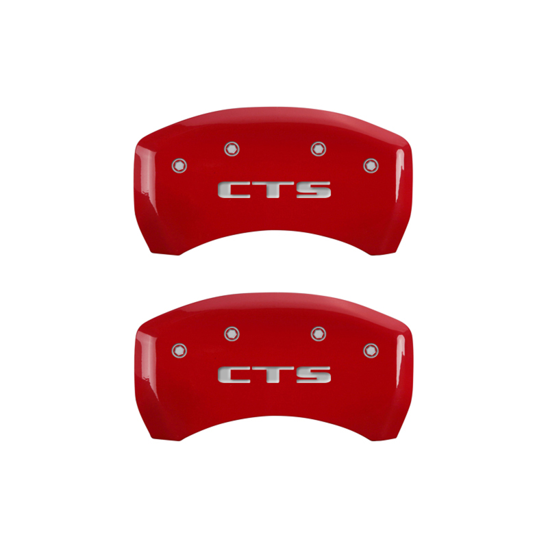 MGP 4 Caliper Covers Engraved Front Cursive/Cadillac Engraved Rear CTS Yellow finish black ch thumbnail 9