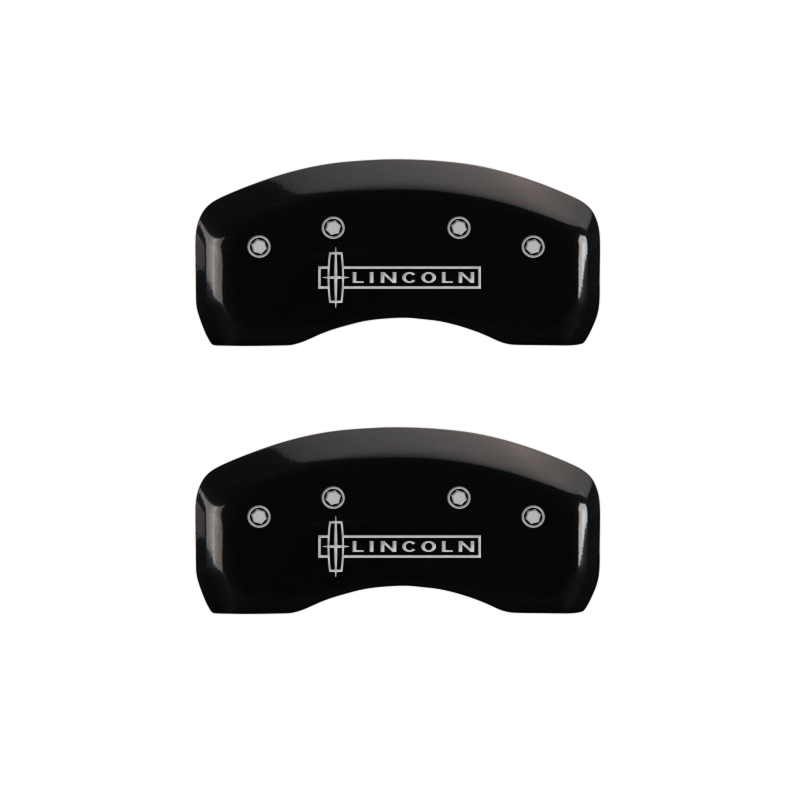 MGP 4 Caliper Covers Engraved Front & Rear Lincoln Black Finish Silver Char 2017 Lincoln Continental thumbnail 4