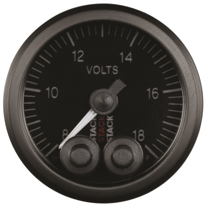Autometer Stack 52mm 8-18V Pro-Control Battery Voltage Gauge -Black thumbnail 5