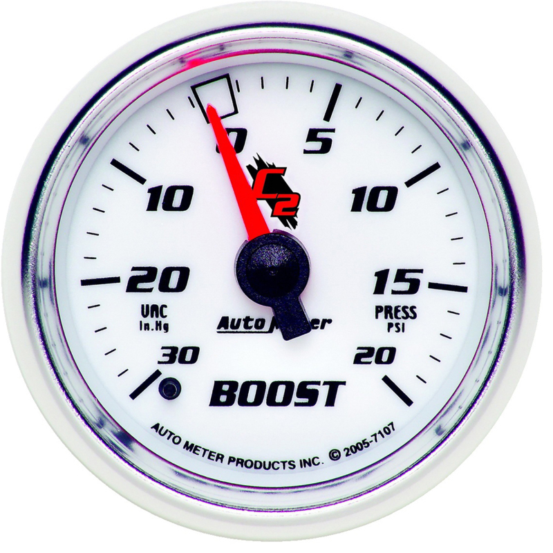 Autometer C2 52mm 30 in hg/20 PSI Mechanical Boost Vacuum Gauge thumbnail 5