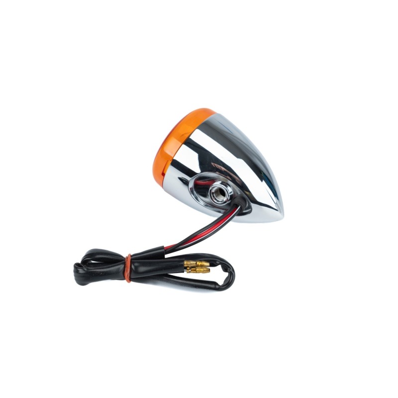 Bikers Choice Chrome Bullet Rear Turn Signal Amber Lens Dual Filament Replaces H-D 68977-00 thumbnail 2