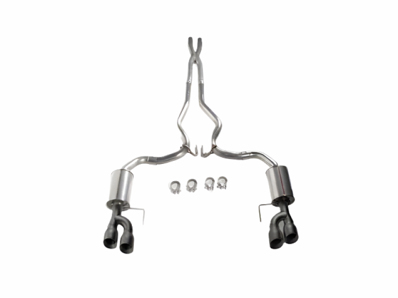 Roush 18-23 Mustang 5.0L V8 Black Tip Cat Back Exhaust Kit (Quad Tip Non-Active) thumbnail 4