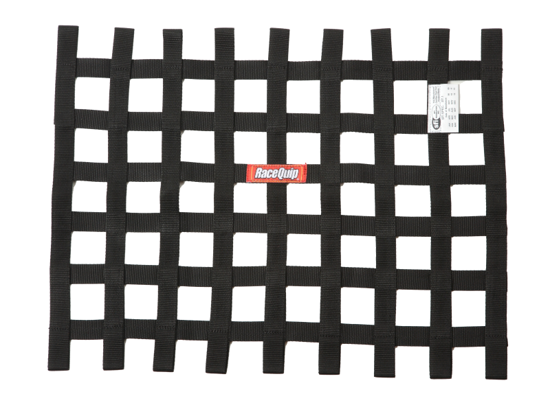 RaceQuip Black 18in H x 24W SFI Ribbon Window Net thumbnail 2