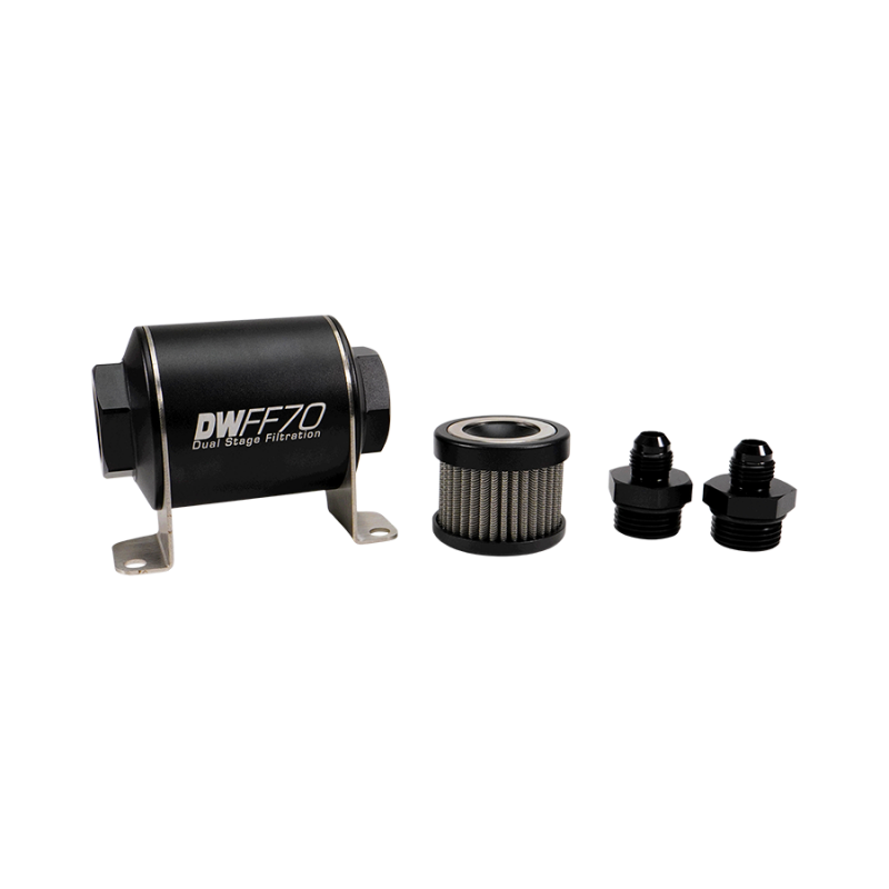 DeatschWerks Stainless Steel 6AN 5 Micron Universal Inline Fuel Filter Housing Kit (70mm)
Filtration