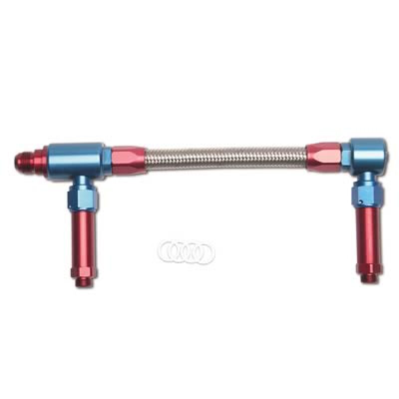 Russell Performance -8 AN to -8 AN ProFlex King Demon Carb Dual Inlet Carb Kit (Red/Blue) thumbnail 2