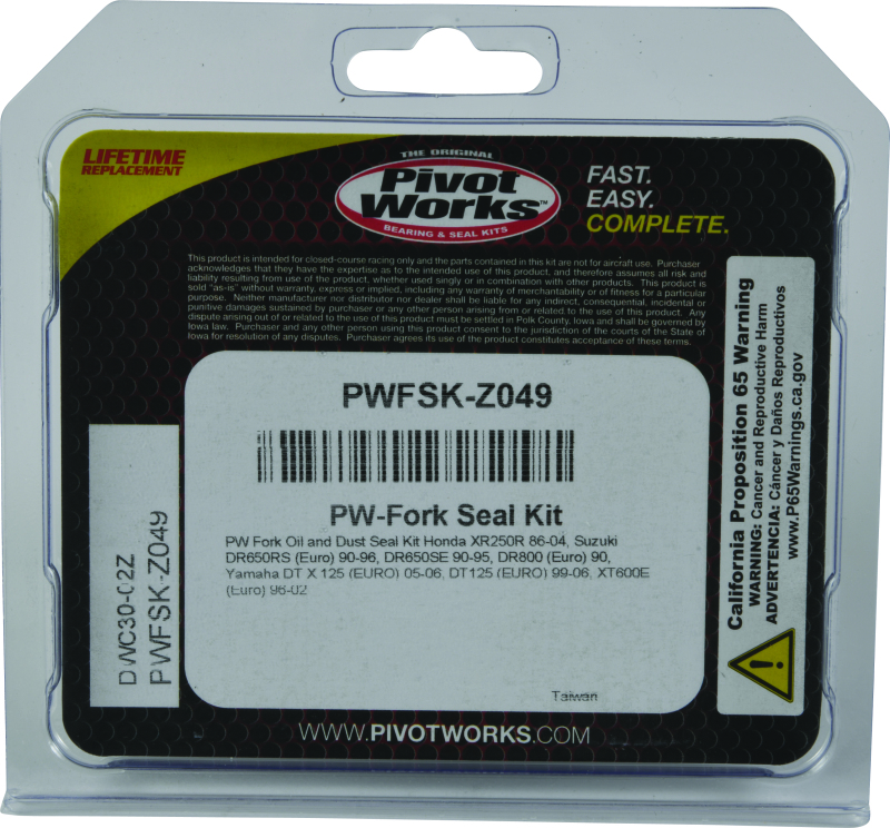 Pivot Works 86-04 Honda XR250R Fork Oil & Dust Seal Kit