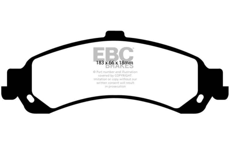 EBC 02 Cadillac Escalade 5.3 (PBR rear caliper) Greenstuff Rear Brake Pads thumbnail 3