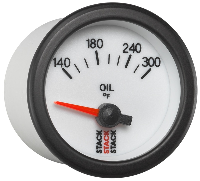 Autometer Stack 52mm 140-300 Deg F 1/8in NPTF Electric Oil Temp Gauge - White thumbnail 5