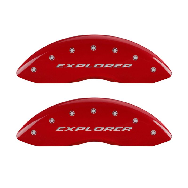 MGP 4 Caliper Covers Engraved Front & Rear Explorer Red finish silver ch thumbnail 8