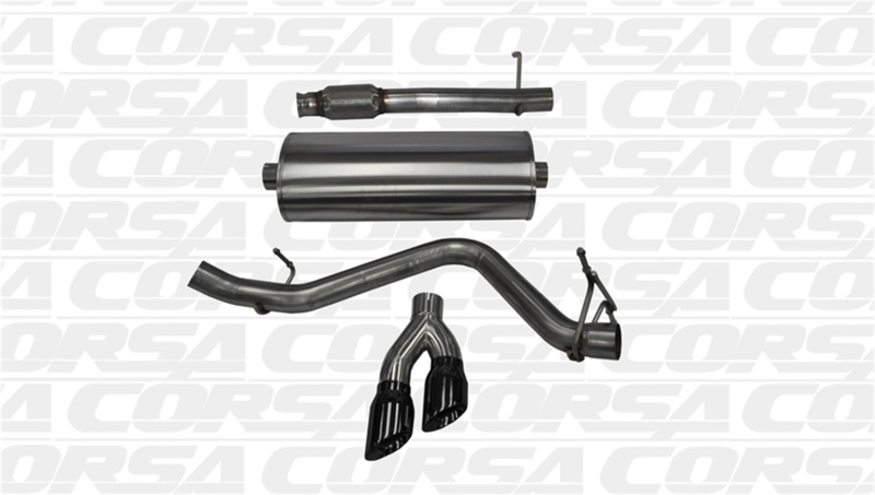Corsa 14-19 GMC Sierra/Chevy Silv 1500 Reg. Cab/Long Bed 5.3L V8 Black Sport Single Side CB Exhaust thumbnail 5