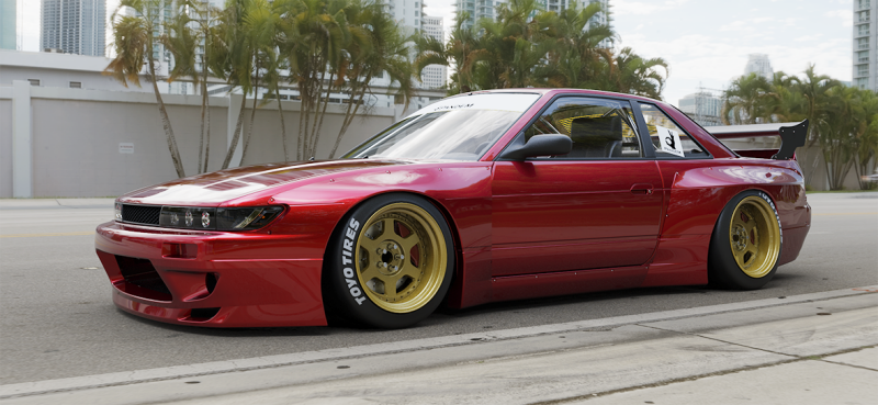 GReddy 89-94 Nissan 240SX Coupe w/ Silvia Headlights Pandem S13 Full Wide-Body Aero Kit w/o GT Wing thumbnail 8