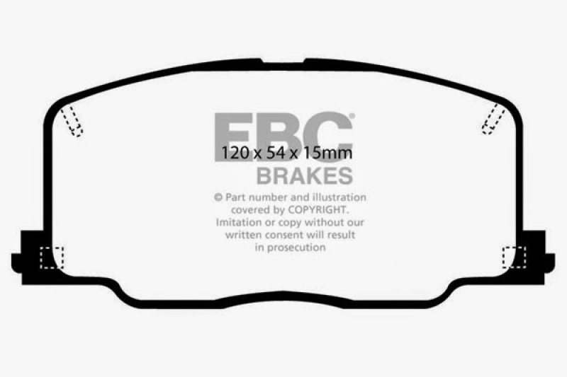 EBC 90-91 Lexus ES250 2.5 Ultimax2 Front Brake Pads thumbnail 2