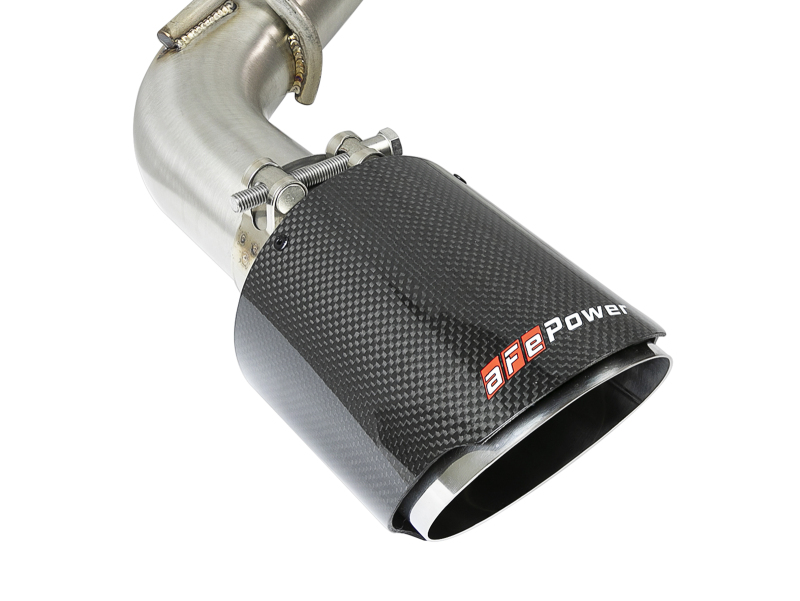 aFe Takeda 2.5in 304 SS Cat-Back Exhaust System w/ Carbon Fiber Tips 16-18 Infiniti Q50 V6-3.0L (tt) thumbnail 6