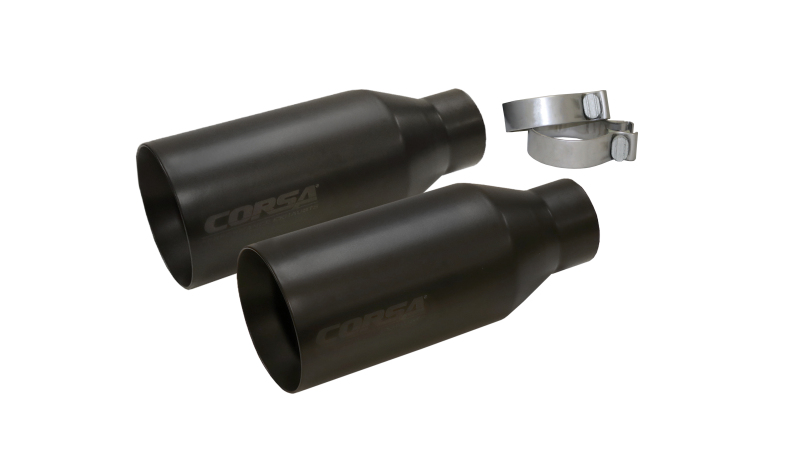 Corsa 2017-2020 Ford F-150 Raptor 3in Inlet / 5in Outlet Black Cerakote Tip Kit (For Corsa Exh Only) thumbnail 2