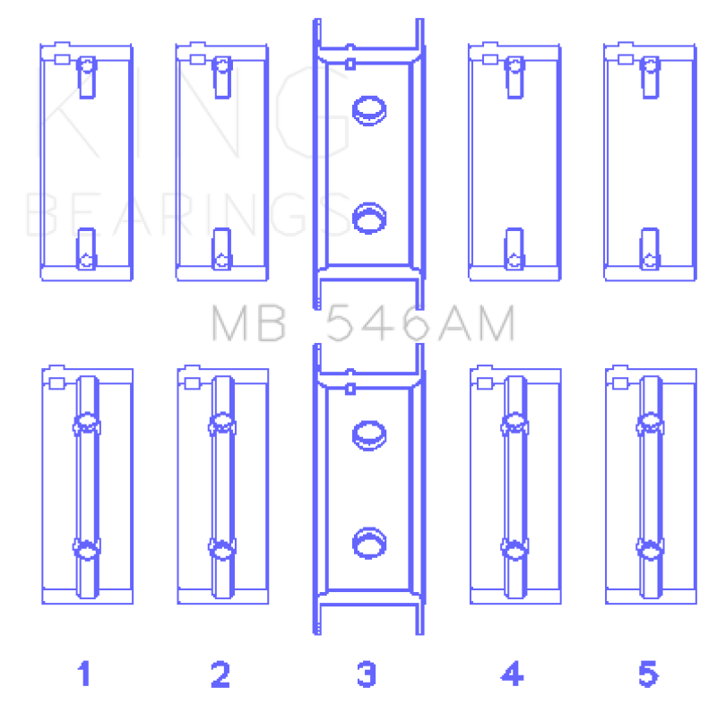 King Engine Bearings Mitsubishi G25B/4G54/4G53 (Size +0.75mm) Main Bearing Set thumbnail 2