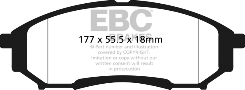EBC 05-07 Ford F250 (inc Super Duty) 5.4 (2WD) Extra Duty Rear Brake Pads thumbnail 4