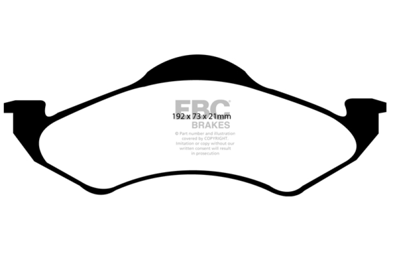 EBC 00-02 Dodge Dakota 2WD 2.5 Greenstuff Front Brake Pads thumbnail 3
