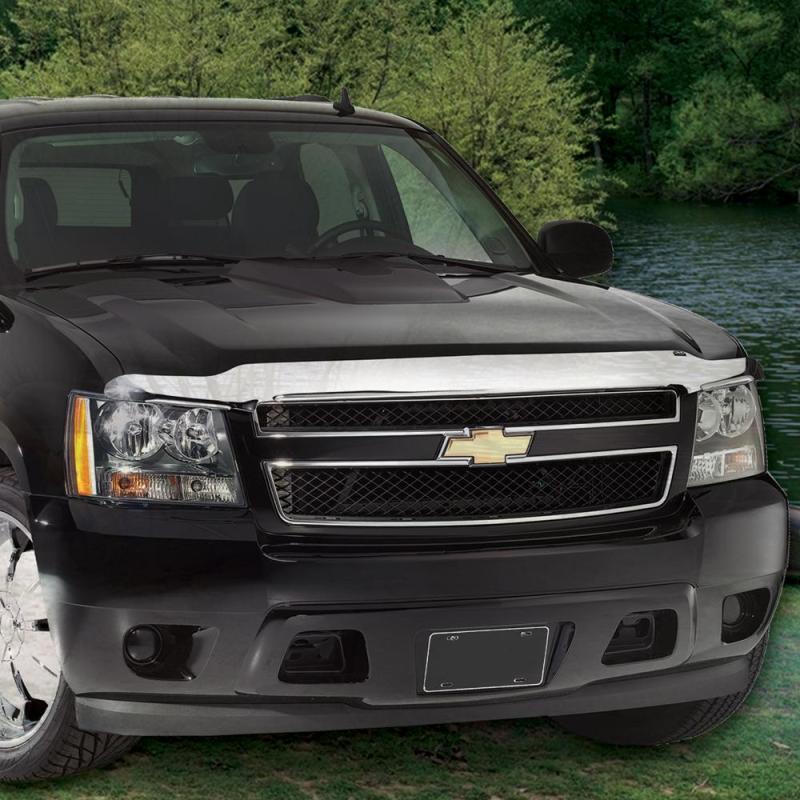 AVS 07-17 Ford Expedition High Profile Hood Shield - Chrome thumbnail 8