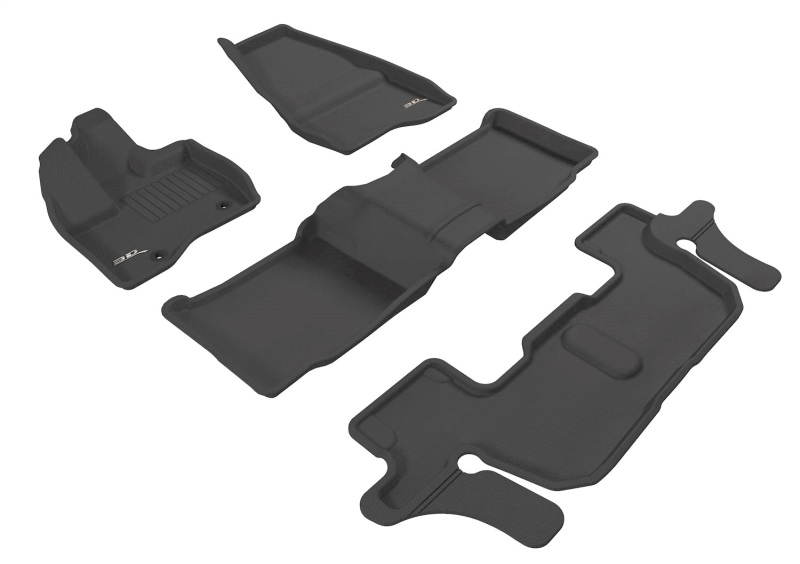 3D MAXpider 11-14 Ford Explorer w/ Bench 2nd Row Kagu Black Full Set thumbnail 2