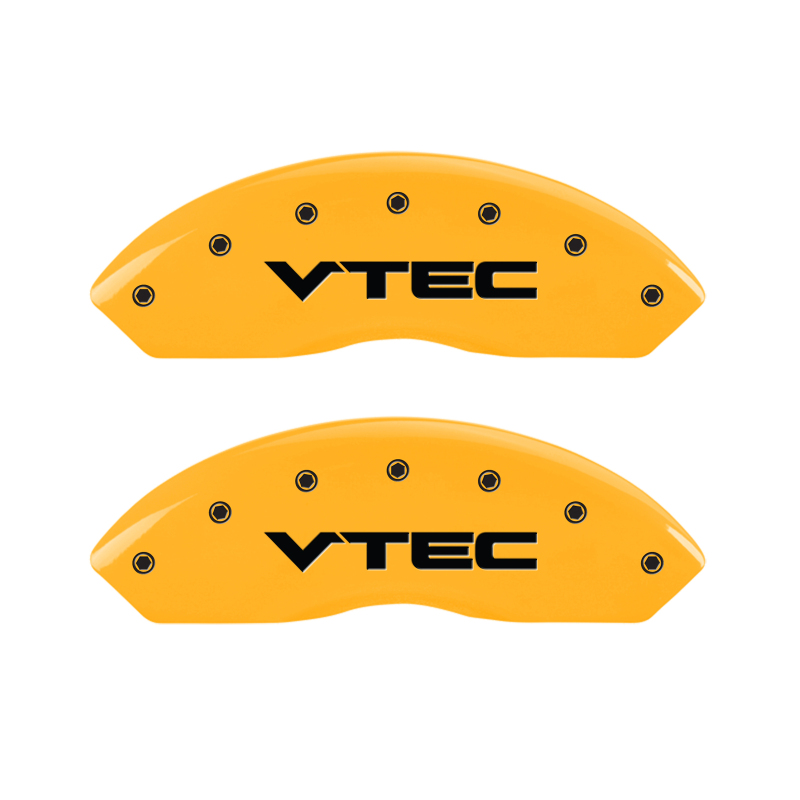 MGP 4 Caliper Covers Engraved Front & Rear Vtech Yellow finish black ch thumbnail 5