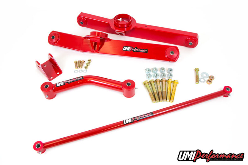 UMI B-Body 3-link control arm kit—boxed arms, poly bushings, USA made.