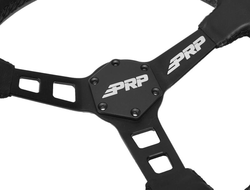 PRP Deep Dish Leather Steering Wheel - Black