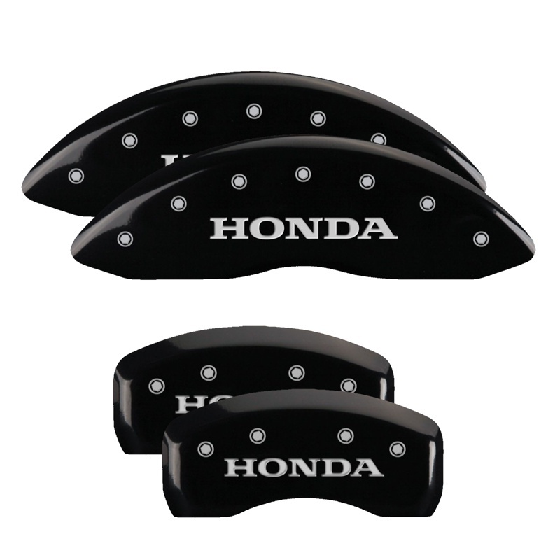 MGP 4 Caliper Covers Engraved Front & Rear Honda Black finish silver ch thumbnail 6