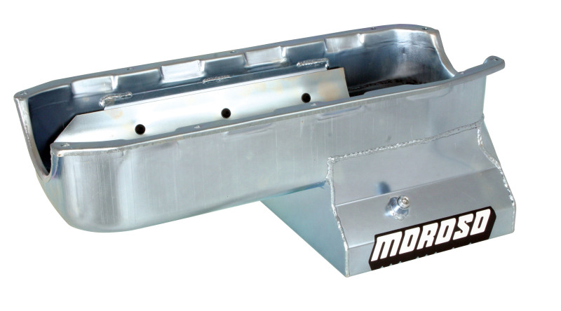 Moroso Pre-85 Chevrolet SBC (w/2 Piece Rear Main Seal) Wet Sump 7qt 8.25in Steel Oil Pan - Black thumbnail 6