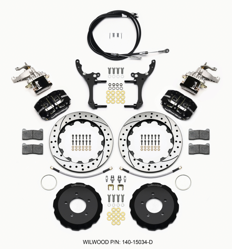 Wilwood Dynapro Radial4 / MC4 Rear Kit 12.88 Drilled 2006-15 Miata w/Lines & Cables