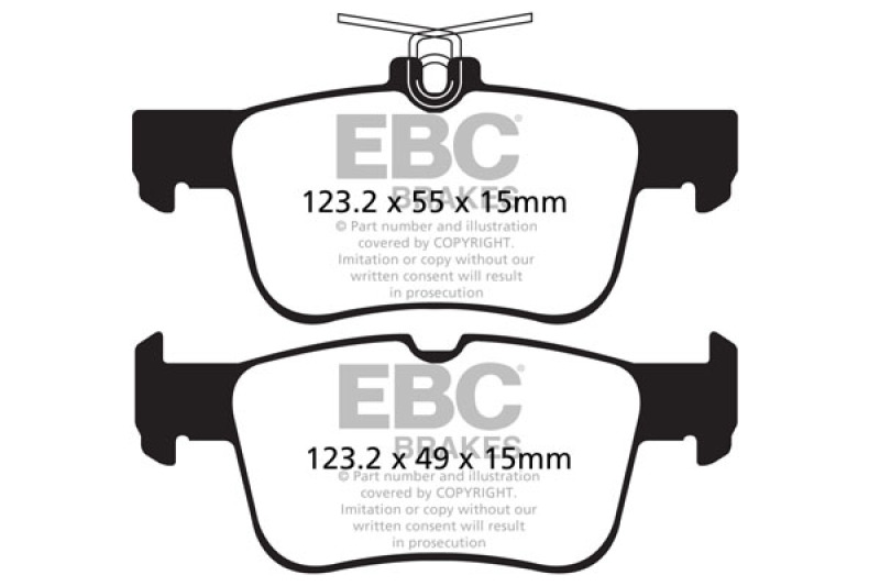 EBC 13+ Ford Fusion 1.6 Turbo Yellowstuff Rear Brake Pads thumbnail 5