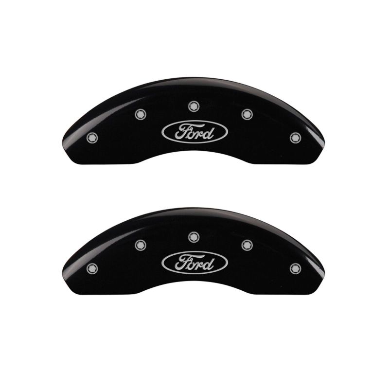 MGP 4 Caliper Covers Engraved Front & Rear Oval logo/Ford Black finish silver ch thumbnail 7