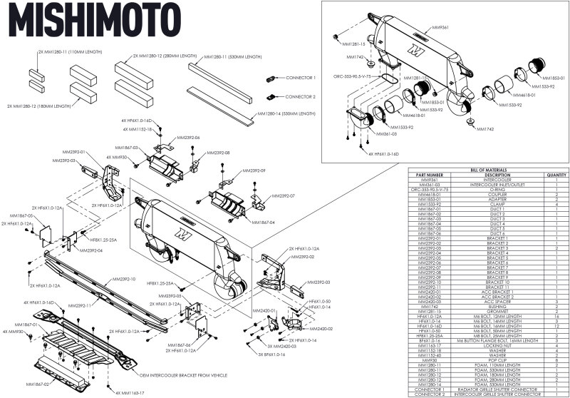 Mishimoto MMINT-BR-21HSL Intercooler, Silver, High-Mount, fits Ford Bronco 2.3L/2.7L 2021+