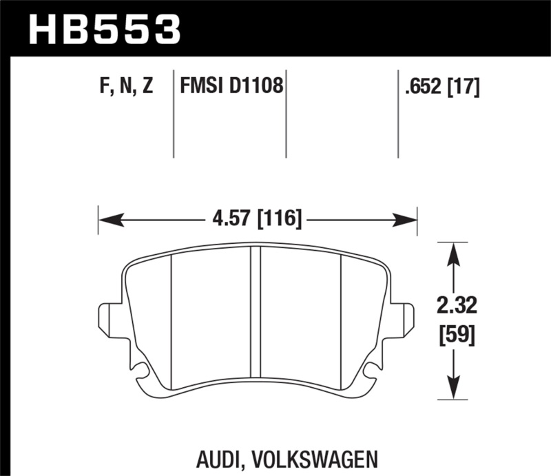 Hawk 07-11 Audi S6 HPS 5.0 Rear Brake Pads thumbnail 3