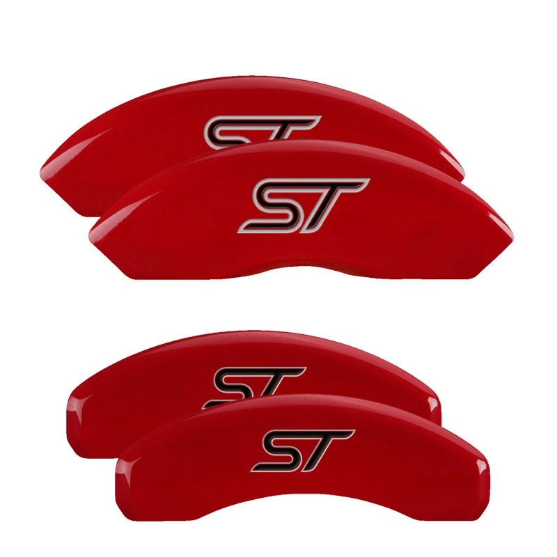 MGP 4 Caliper Covers Engraved Front & Rear No bolts/ST Red finish silver ch thumbnail 5