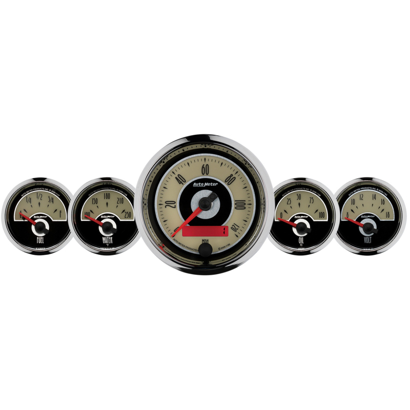 AutoMeter Gauge Kit 5 Pc. 3-3/8in. & 2-1/16in. Elec. Speedometer Cruiser thumbnail 2