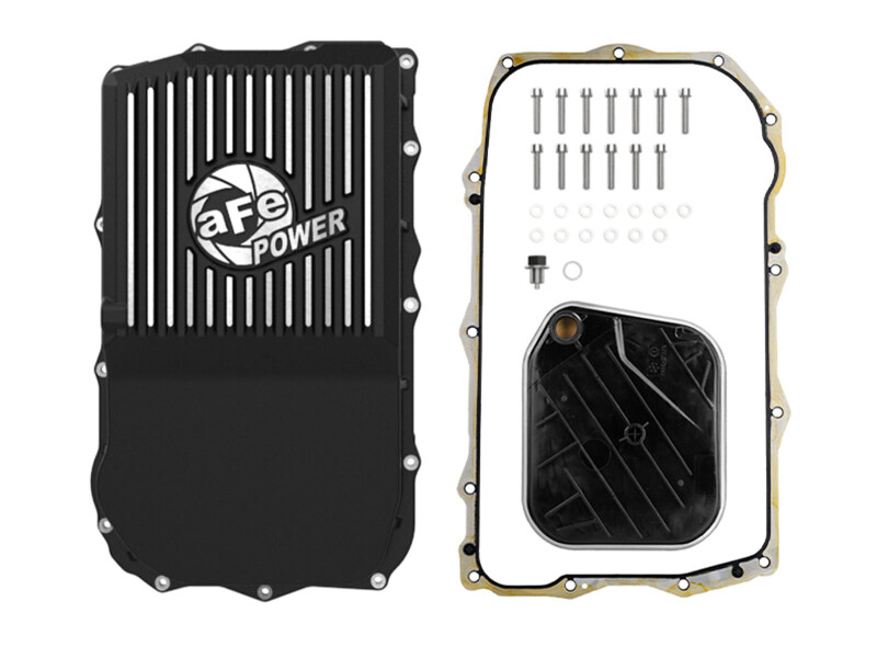 aFe 18-25 Jeep Wrangler JL V6 Transmission Pan - Black w/ Machined Fins thumbnail 4