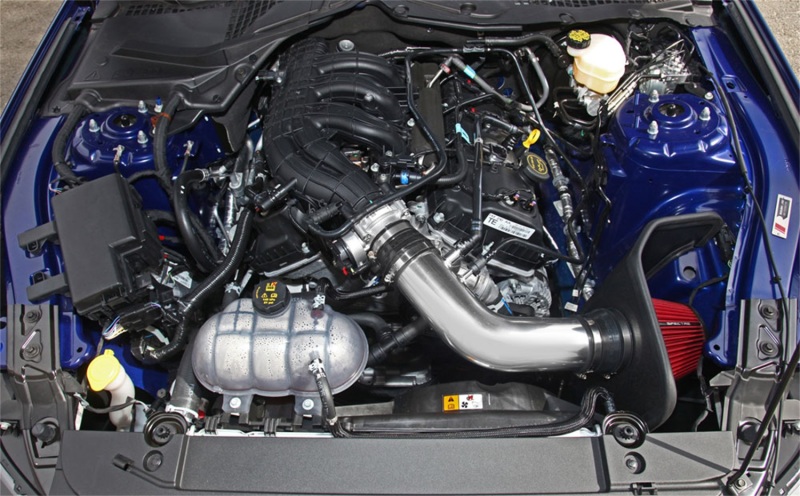 Spectre 15-16 Ford Mustang V6-3.7L F/I Air Intake Kit - Polished w/Red Filter thumbnail 9