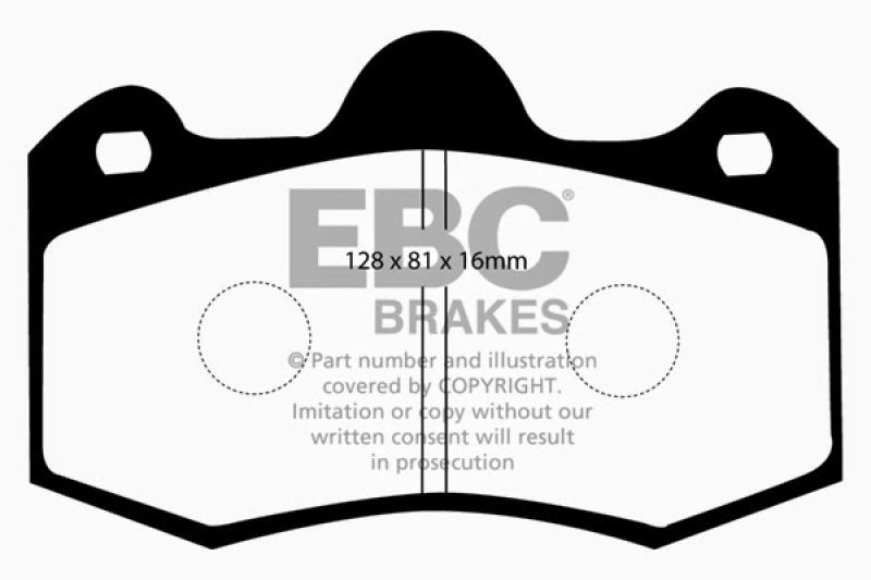 EBC 11+ Mclaren MP4-12C 3.8 Twin Turbo Yellowstuff Rear Brake Pads thumbnail 5
