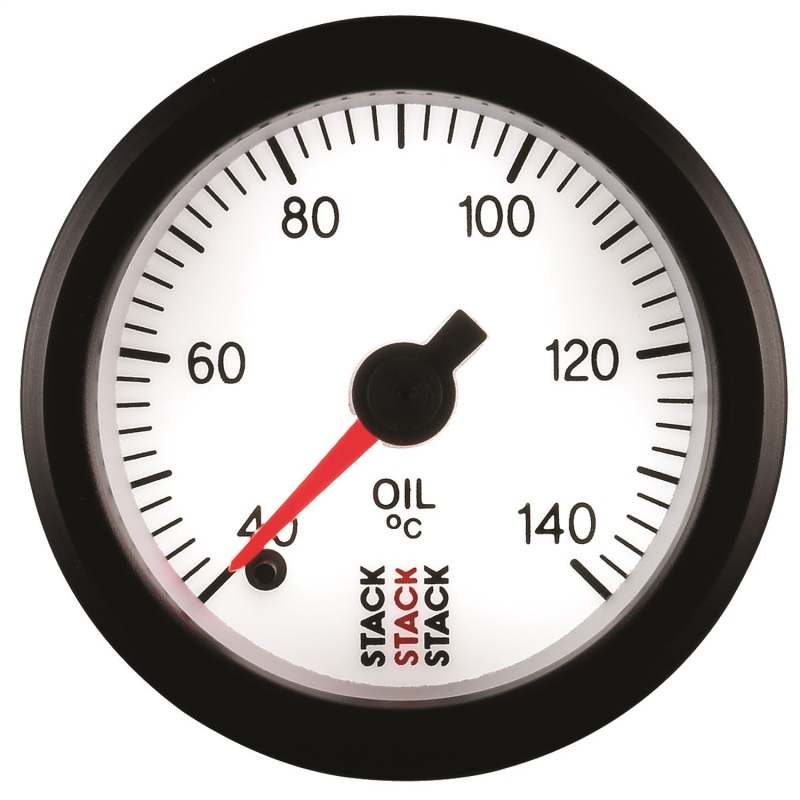 Autometer Stack 52mm 40-140 Deg C 1/8in NPTF Male Pro Stepper Motor Oil Temp Gauge - White thumbnail 3