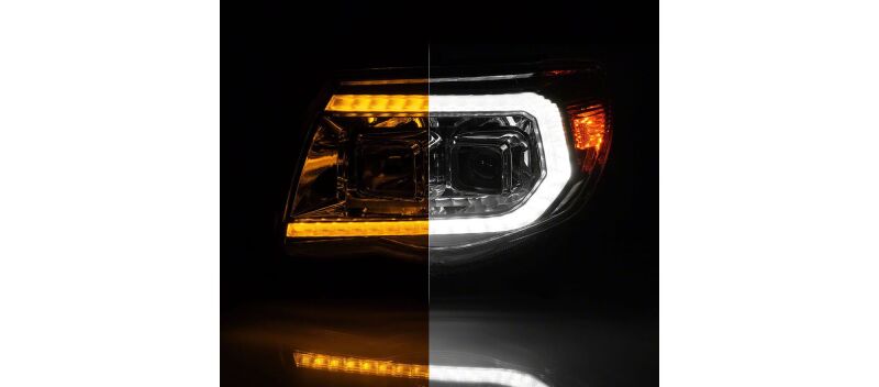Raxiom 05-11 Toyota Tacoma Axial Series Switchback Proj Headlights- Chrome- Clear Lens thumbnail 6