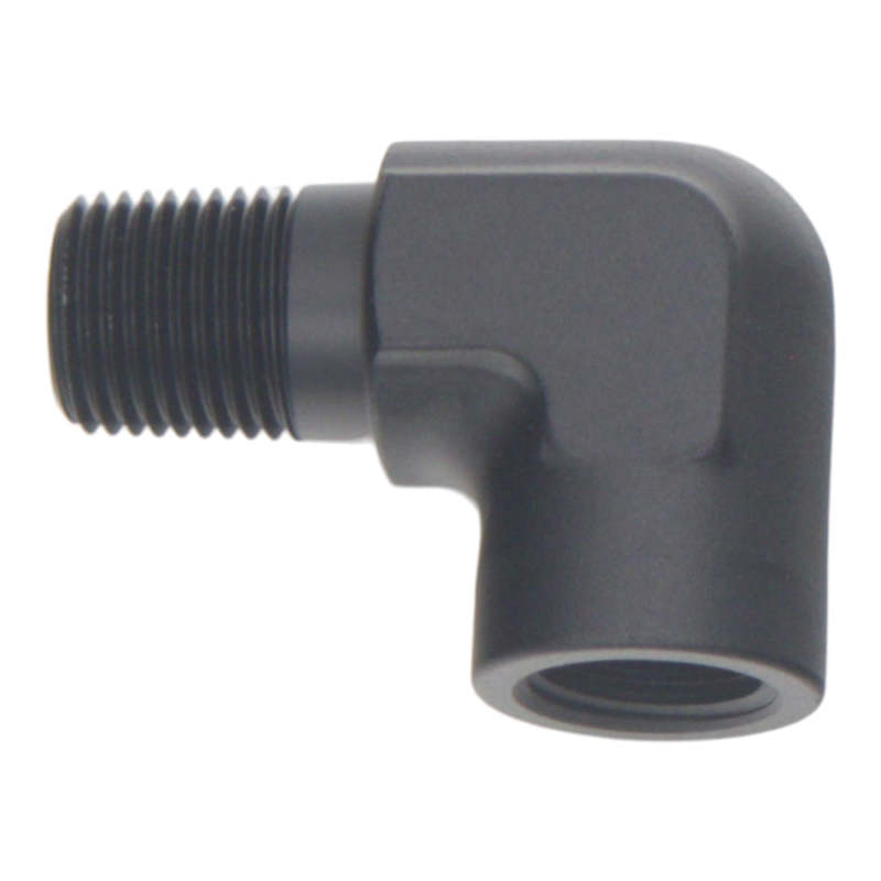 DeatschWerks 90-Degree 1/8in NPT Male to Female 1/8in NPT - Anodized Matte Black thumbnail 2