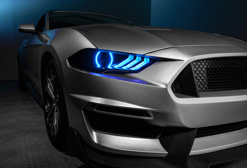 Oracle 18-21 Ford Mustang Dynamic DRL w/ Halo Kit & Sequential Turn Signal - ColorSHIFT thumbnail 6