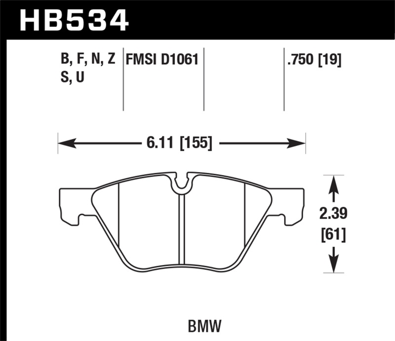 Hawk 08-12 BMW 128i /06 325i/325Xi /07 328i/328Xi /06 330i/330Xi Front DTC-70 Race Brake Pads thumbnail 6