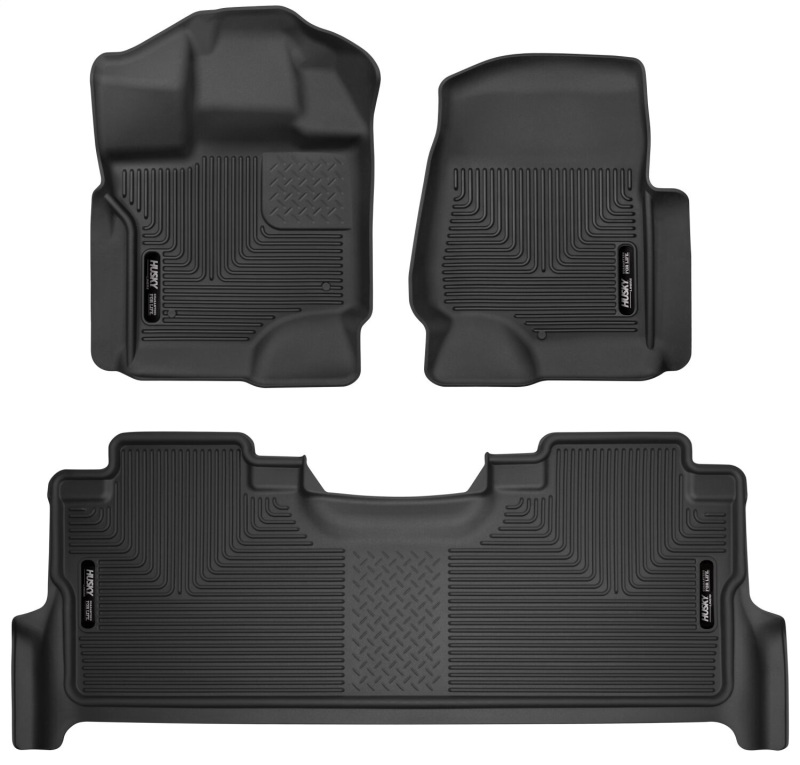 Husky Liners 21-23 Ford F-150 CC SC X-Act Contour Front & Second Row Seat Floor Liners - Black thumbnail 2