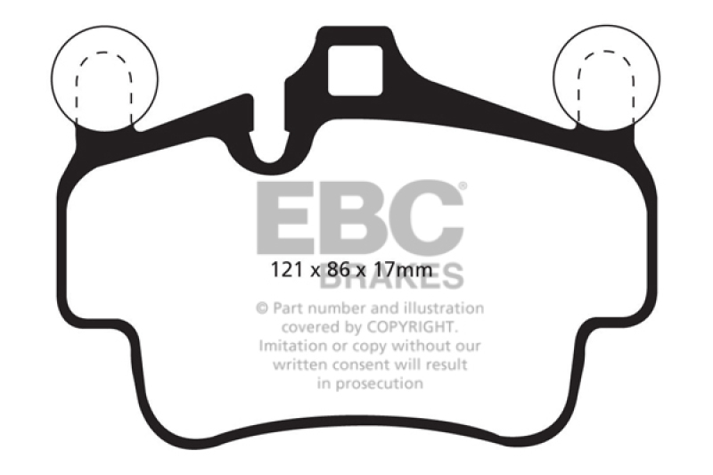 EBC 07-08 Porsche 911 (997) (Cast Iron Rotor only) 3.6 Carrera 2 Redstuff Front Brake Pads thumbnail 5