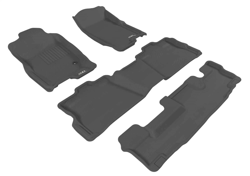3D MAXpider 06-10 Ford Explorer w/ Bench 2nd Row Kagu Black Full Set thumbnail 2