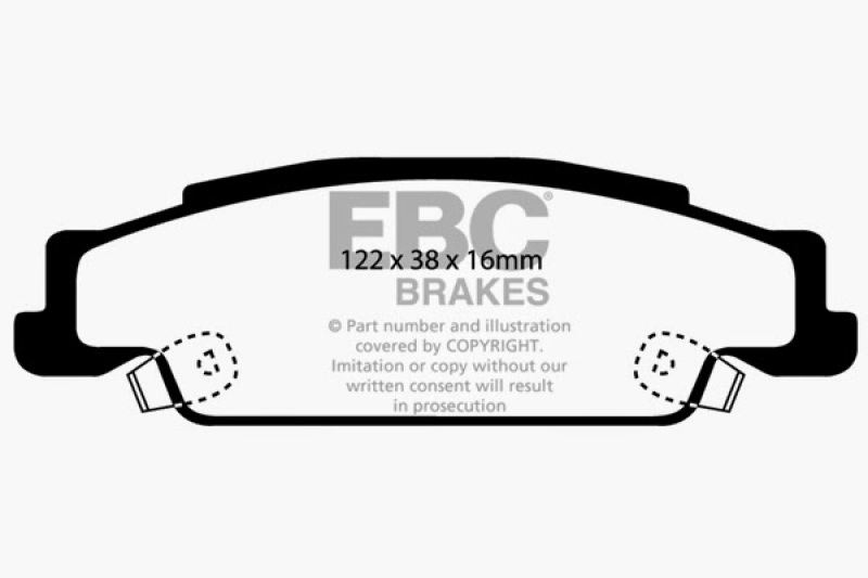 EBC 02-05 Cadillac CTS 2.6 Ultimax2 Rear Brake Pads thumbnail 4
