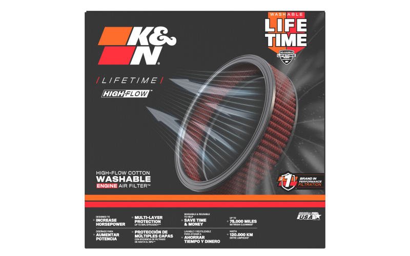 K&N Universal Round Air Filter 9in OD / 7-1/2in ID / 4in Height thumbnail 9