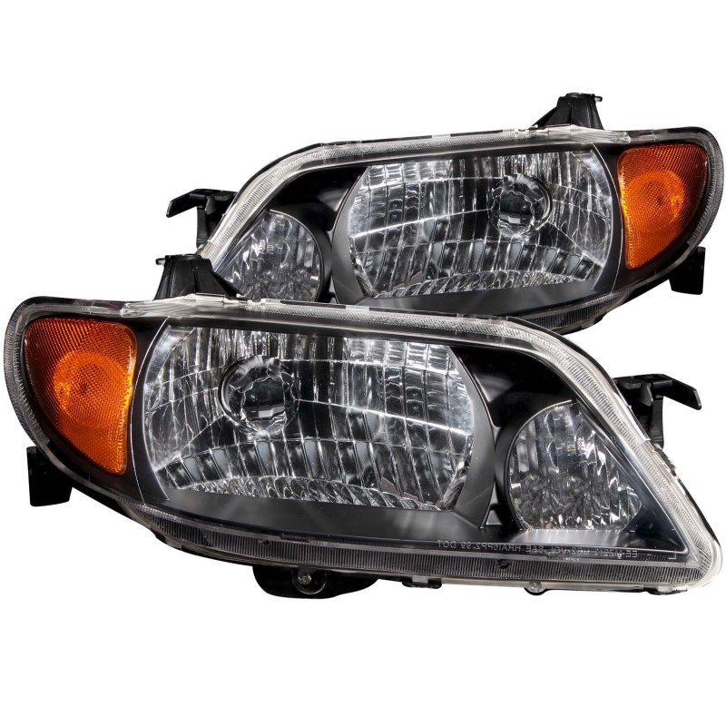 ANZO 2001-2003 Mazda Protege Crystal Headlights Black thumbnail 3