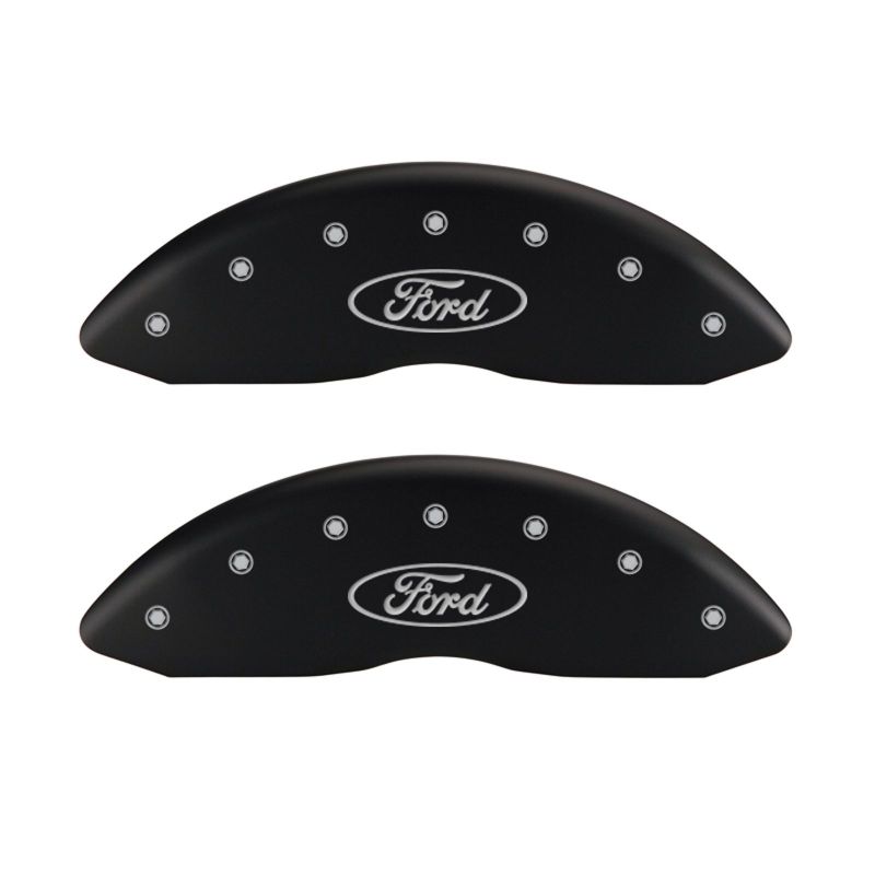 MGP 4 Caliper Covers Engraved Front & Rear Oval logo/Ford Red finish silver ch thumbnail 7